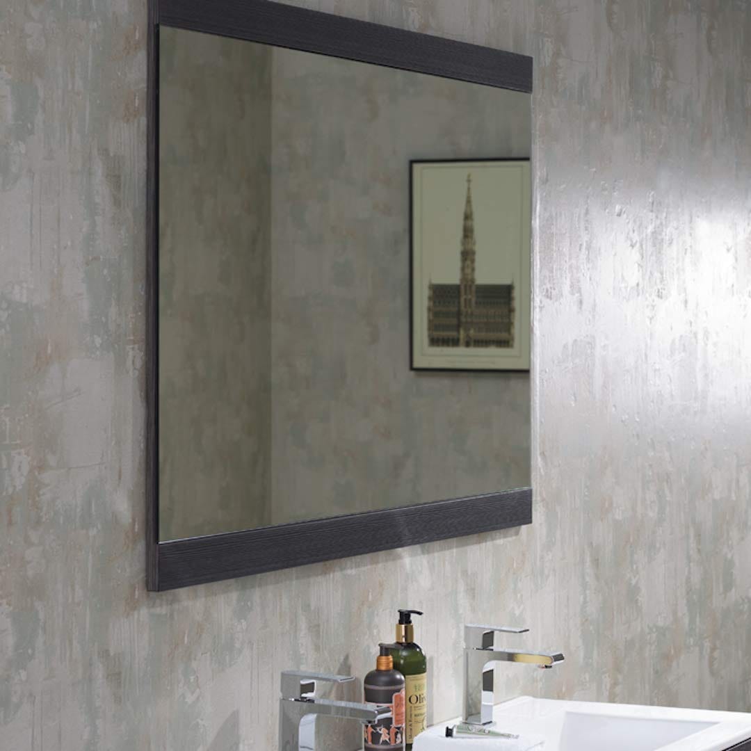 Milan - 48 Inch Vanity with Ceramic Double Sinks & Mirror - Silver Grey - Molaix842708124189Milan014 48 16D C M