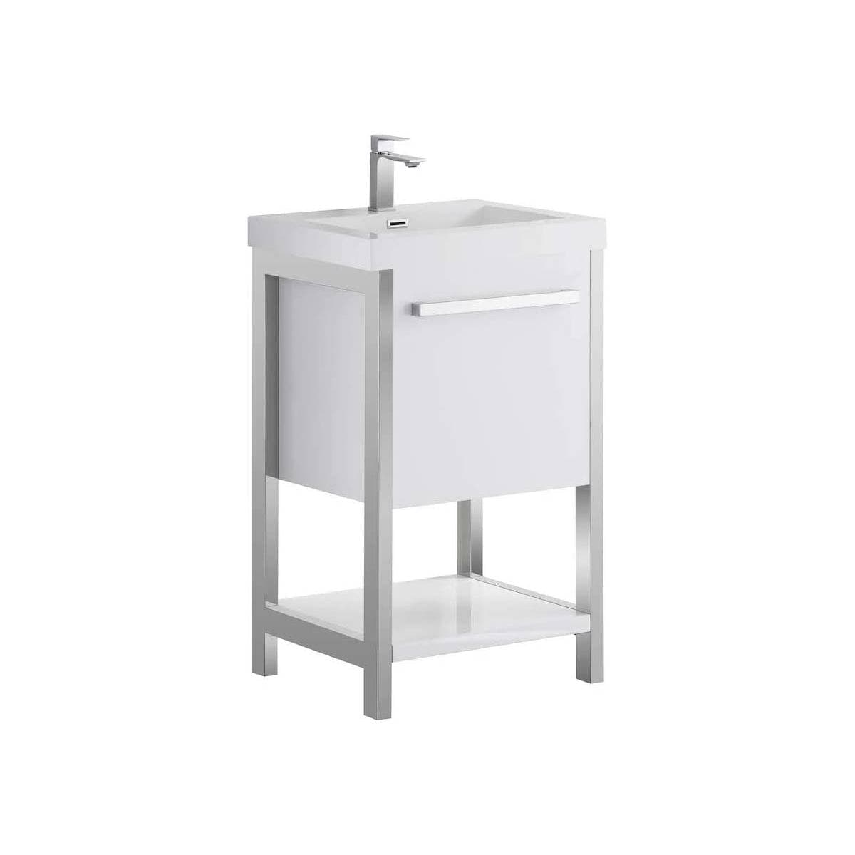 Riga - 20 Inch Vanity with Acrylic Sink - White - Molaix842708123021Riga022 20 01 A