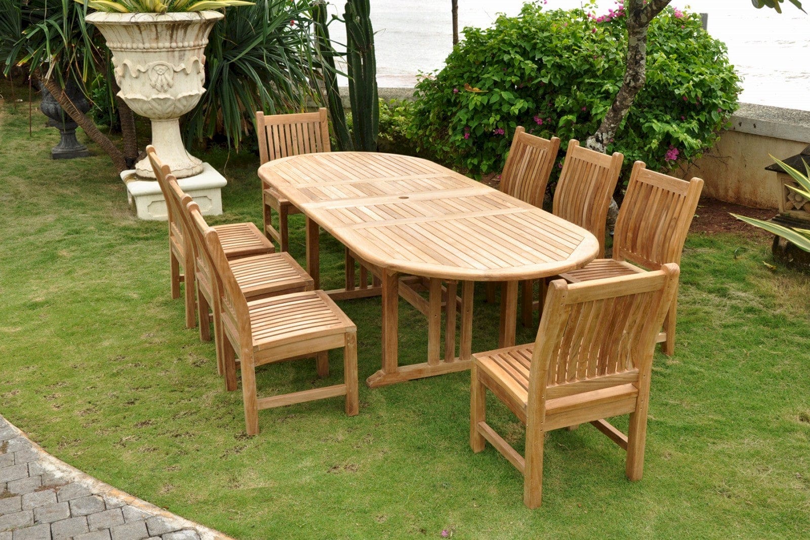 Sahara Dining Side Chair 9-Pieces Oval Dining Set - Molaix82045294262SaharaSet-76