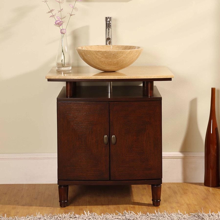 Silkroad Exclusive 29-inch Travertine Top Single Sink Bathroom Vanity - HYP-0808N-T-29 - Molaix600316840576Bathroom VanityHYP-0808N-T-29