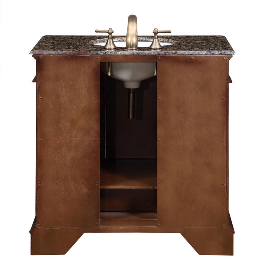 Silkroad Exclusive 36-inch Baltic Brown Granite Top Single Sink Bathroom Vanity - HYP-0212-BB-UWC-36 - Molaix610256800233Bathroom VanityHYP-0212-BB-UWC-36