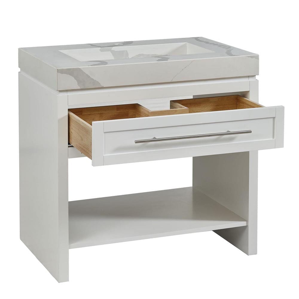 Silkroad Exclusive 36-inch Calacatta White Quartz Top Single Sink Bathroom Vanity - C01036WC_T0136LRC - Molaix600316839594Bathroom VanityC01036WC_T0136LRC