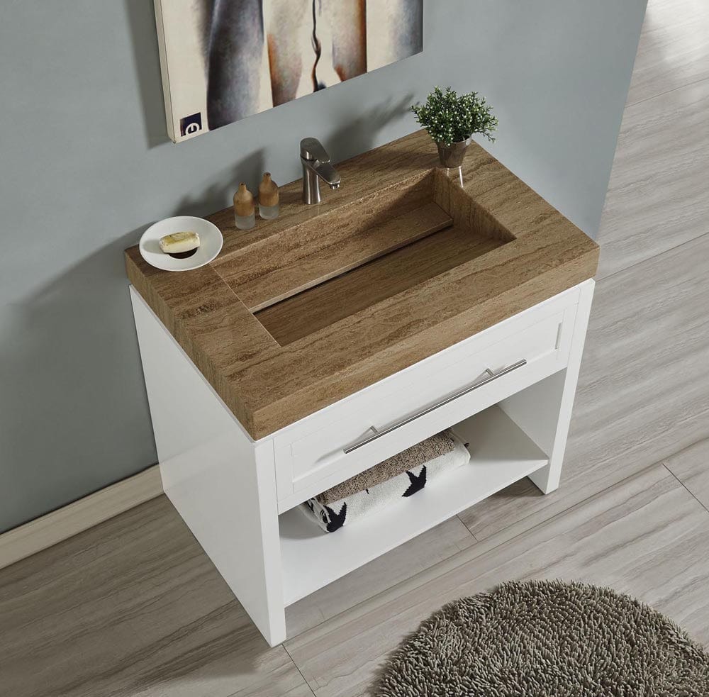 Silkroad Exclusive 36-inch Travertine Top Single Sink Bathroom Vanity - C01036WC_T0136TRC - Molaix600316839600Bathroom VanityC01036WC_T0136TRC