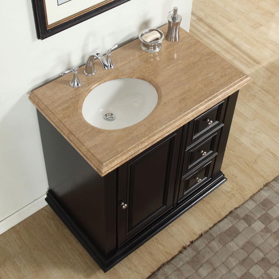 Silkroad Exclusive 36-inch Travertine Top Single Sink Bathroom Vanity - V0281TW36L - Molaix600316838795Bathroom VanityV0281TW36L