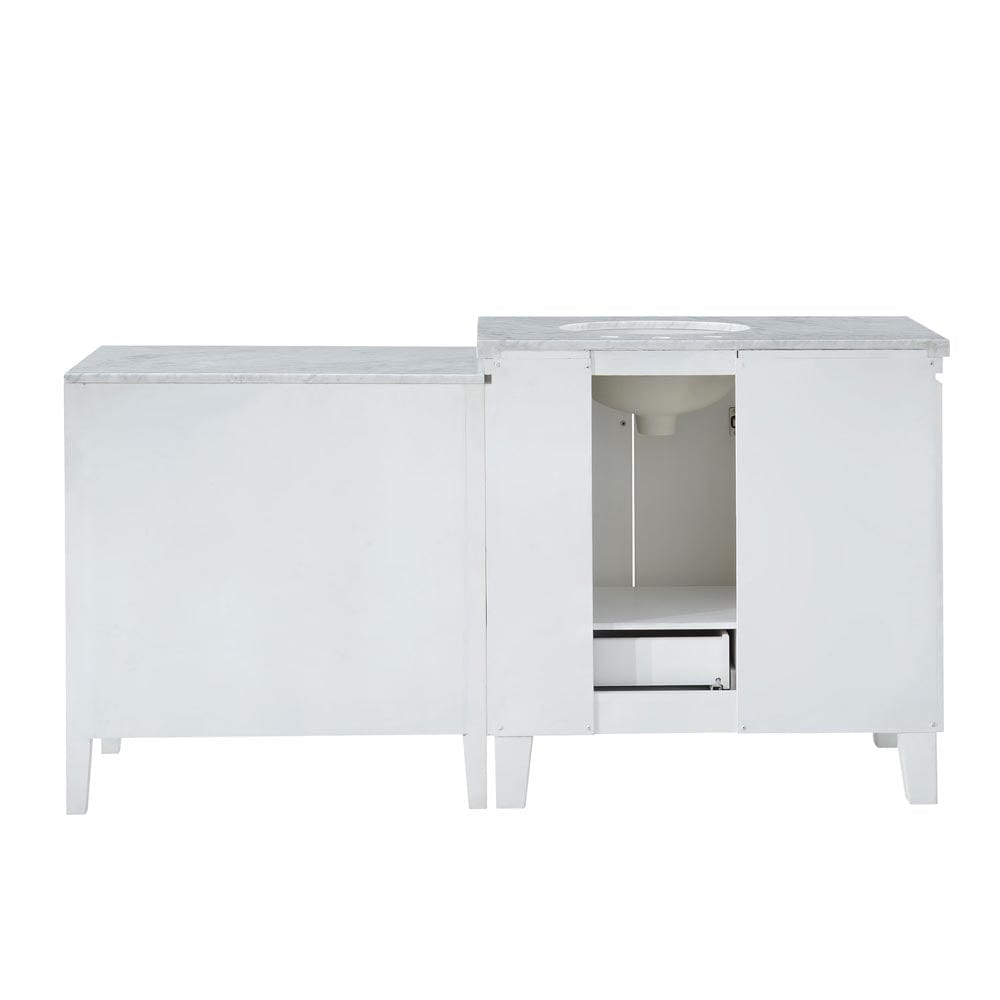 Silkroad Exclusive 67-inch Carrara White Marble Top Single Sink Bathroom Vanity - V0320WW67R - Molaix600316839228Bathroom VanityV0320WW67R