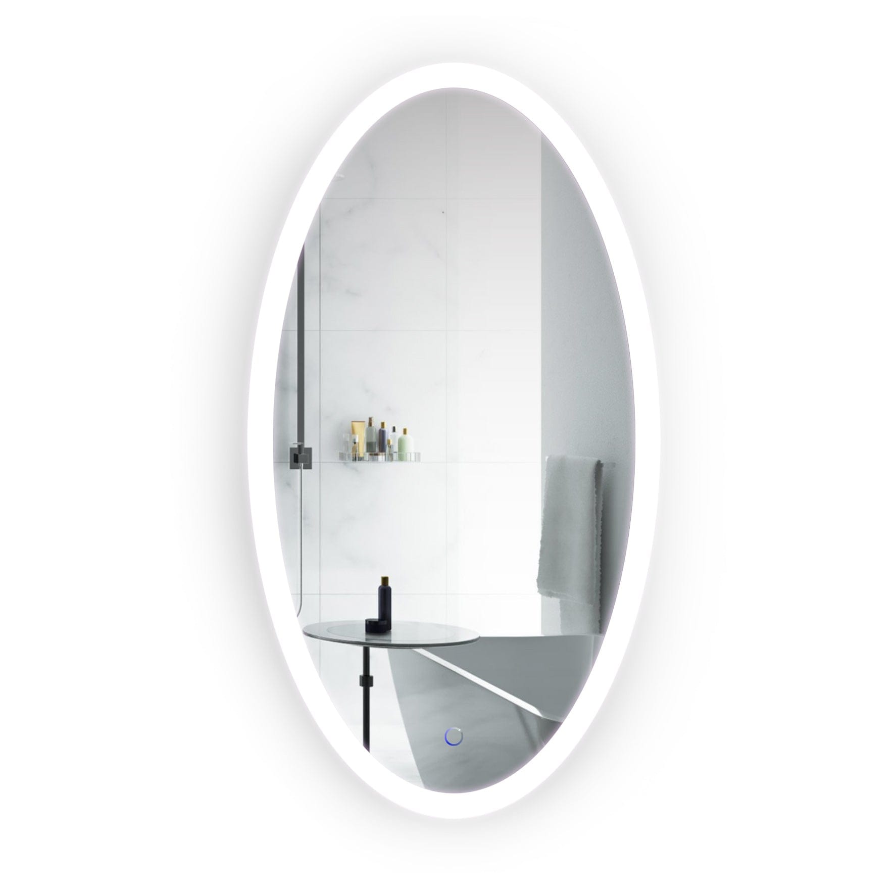 Sol Oval 24" x 44" LED Bathroom Mirror w/ Dimmer & Defogger | Oval Back-lit Vanity Mirror - Molaix - Molaix850033437089OvalSOL2444O