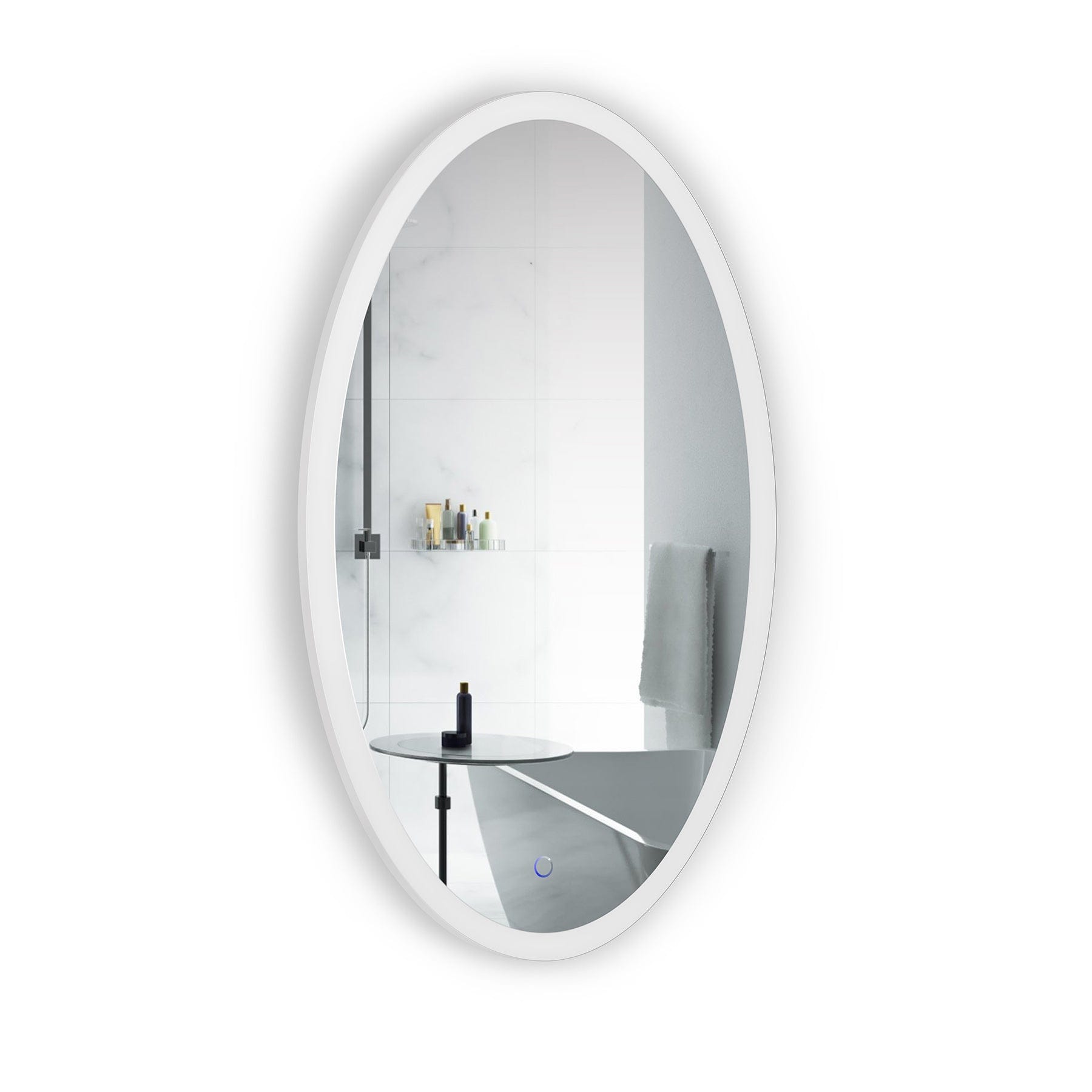 Sol Oval 24" x 44" LED Bathroom Mirror w/ Dimmer & Defogger | Oval Back-lit Vanity Mirror - Molaix - Molaix850033437089OvalSOL2444O