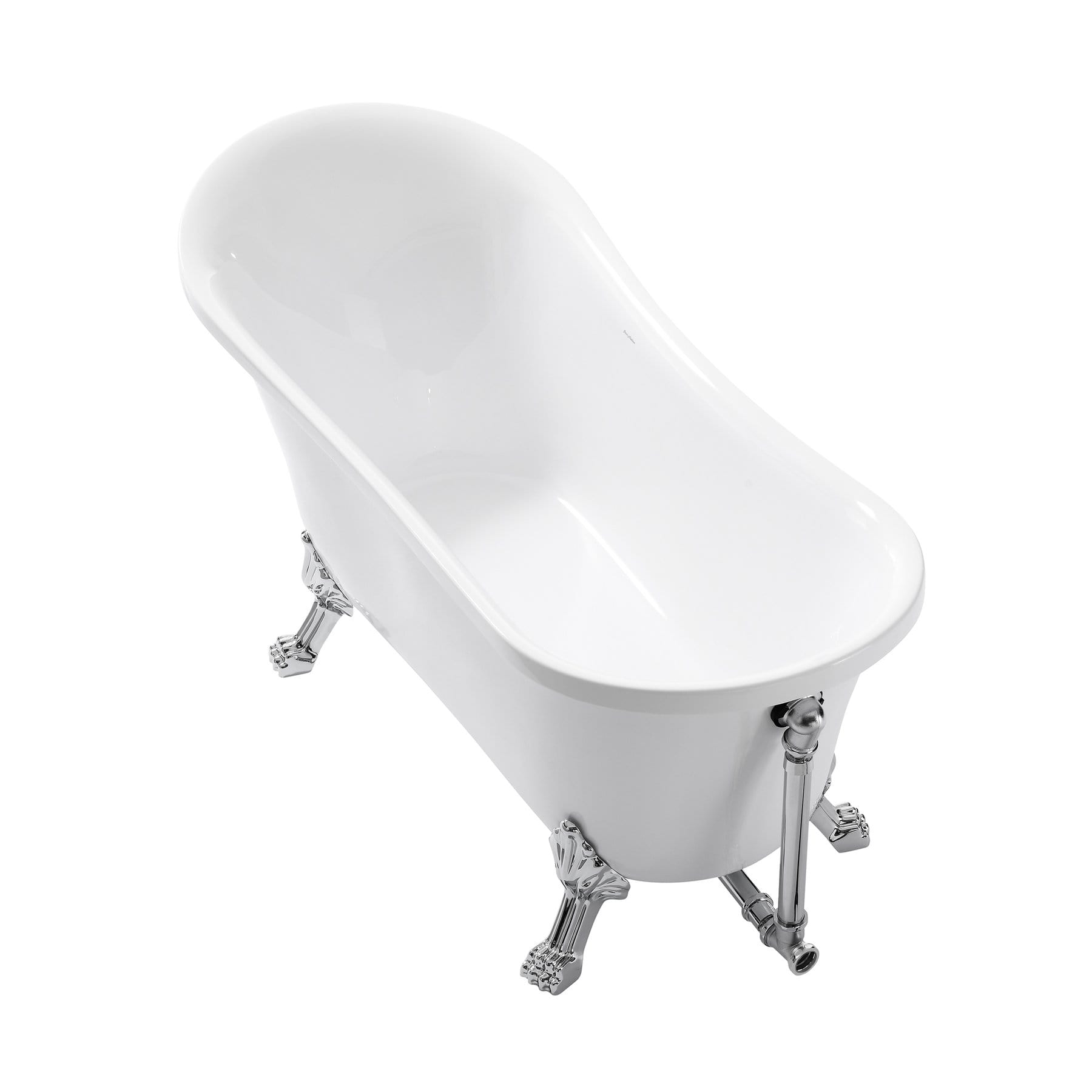 Swiss Madison Caché Single Slipper, Clawfoot Soaking Acrylic Bathtub, Chrome Clawfoot - Molaix723552143703TubsSM-FB585CC