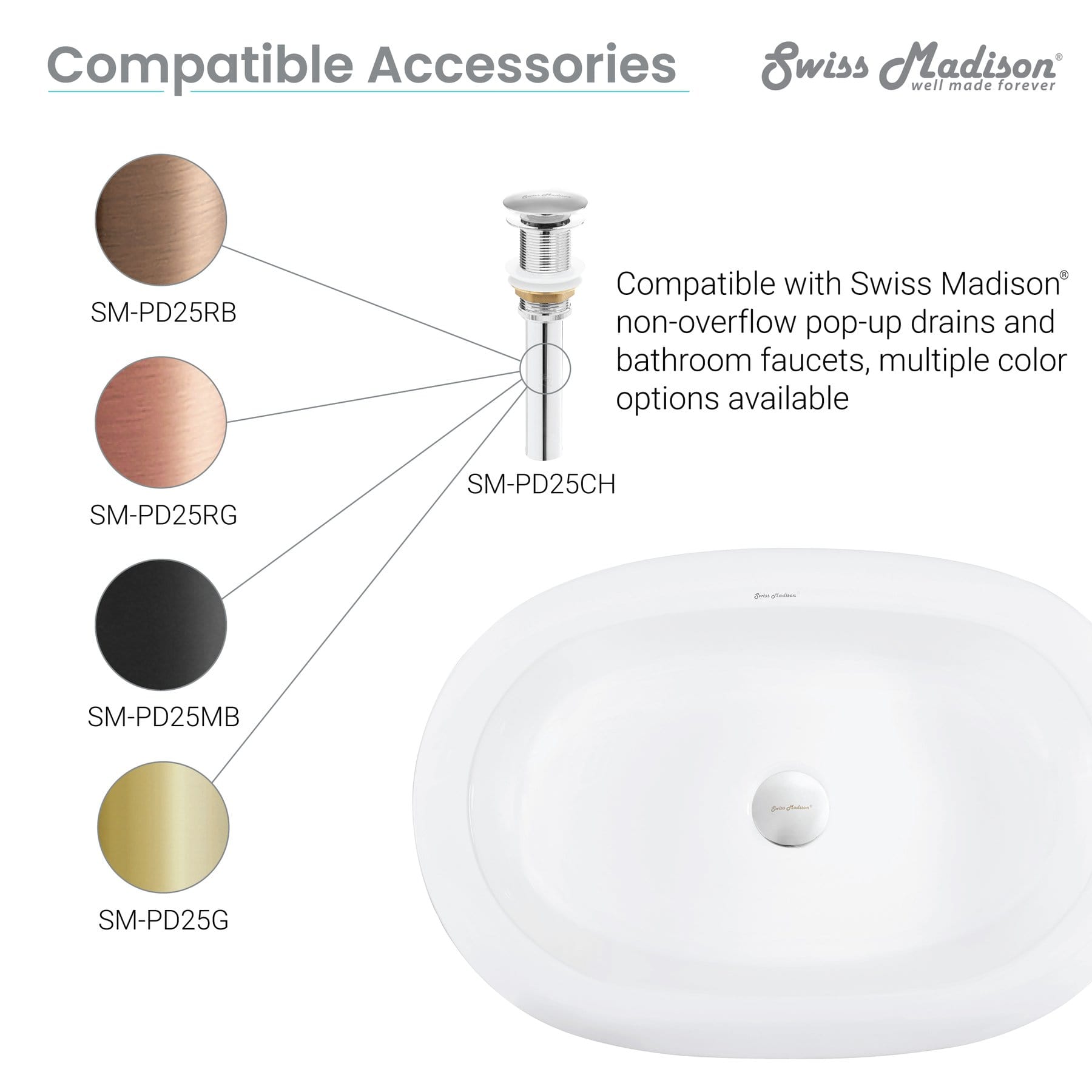 Swiss Madison Plaisir 25" Oval Vessel Bathroom Sink - SM-VS272 - Molaix723552143765AccessoriesSM-VS272