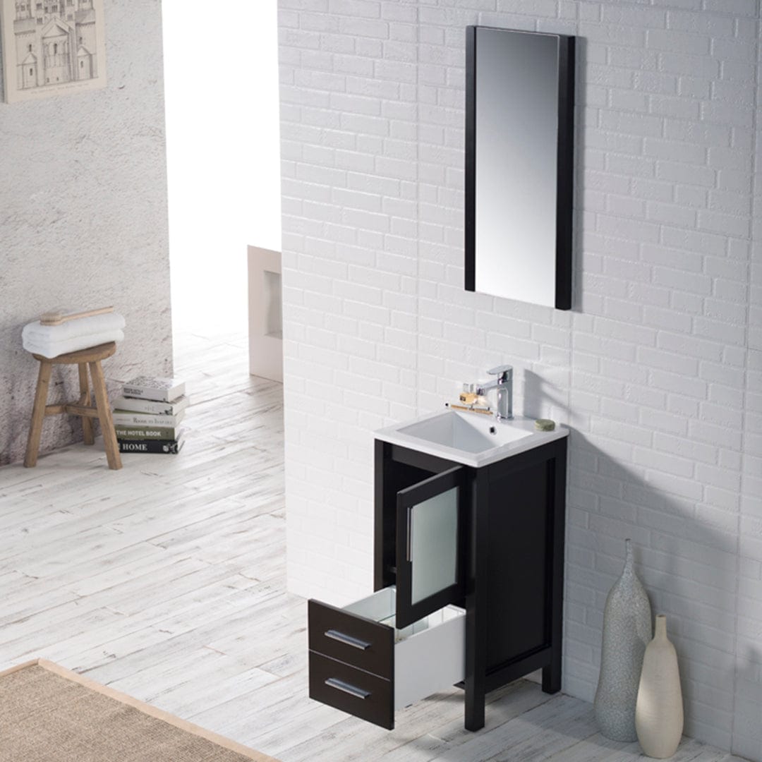 Sydney - 16 Inch Vanity with Ceramic Sink & Mirror - Espresso - Molaix842708124271Sydney001 18 02 C M