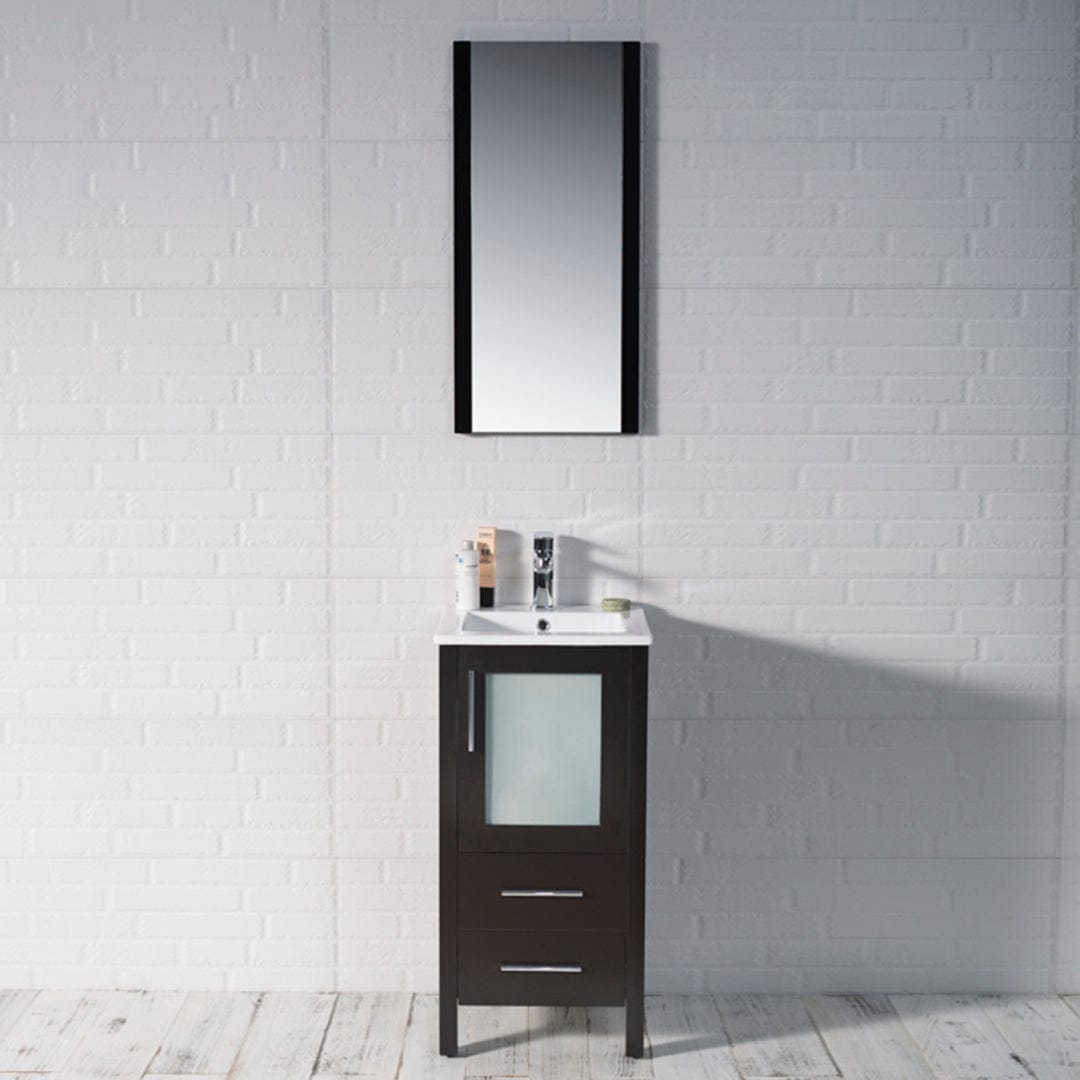 Sydney - 16 Inch Vanity with Ceramic Sink & Mirror - Espresso - Molaix842708124271Sydney001 18 02 C M