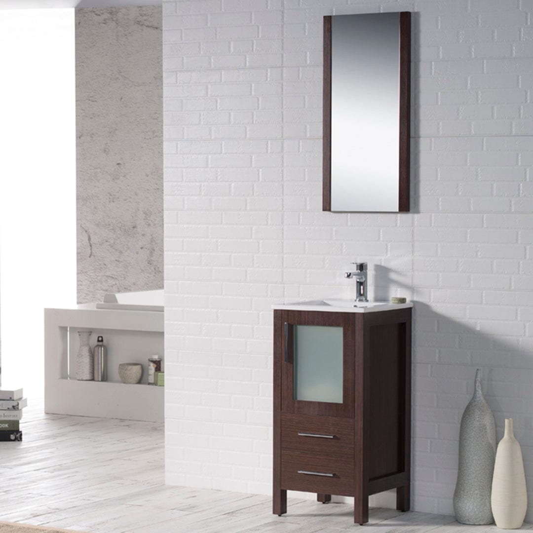 Sydney - 16 Inch Vanity with Ceramic Sink & Mirror - Wenge - Molaix842708124288Sydney001 18 03 C M