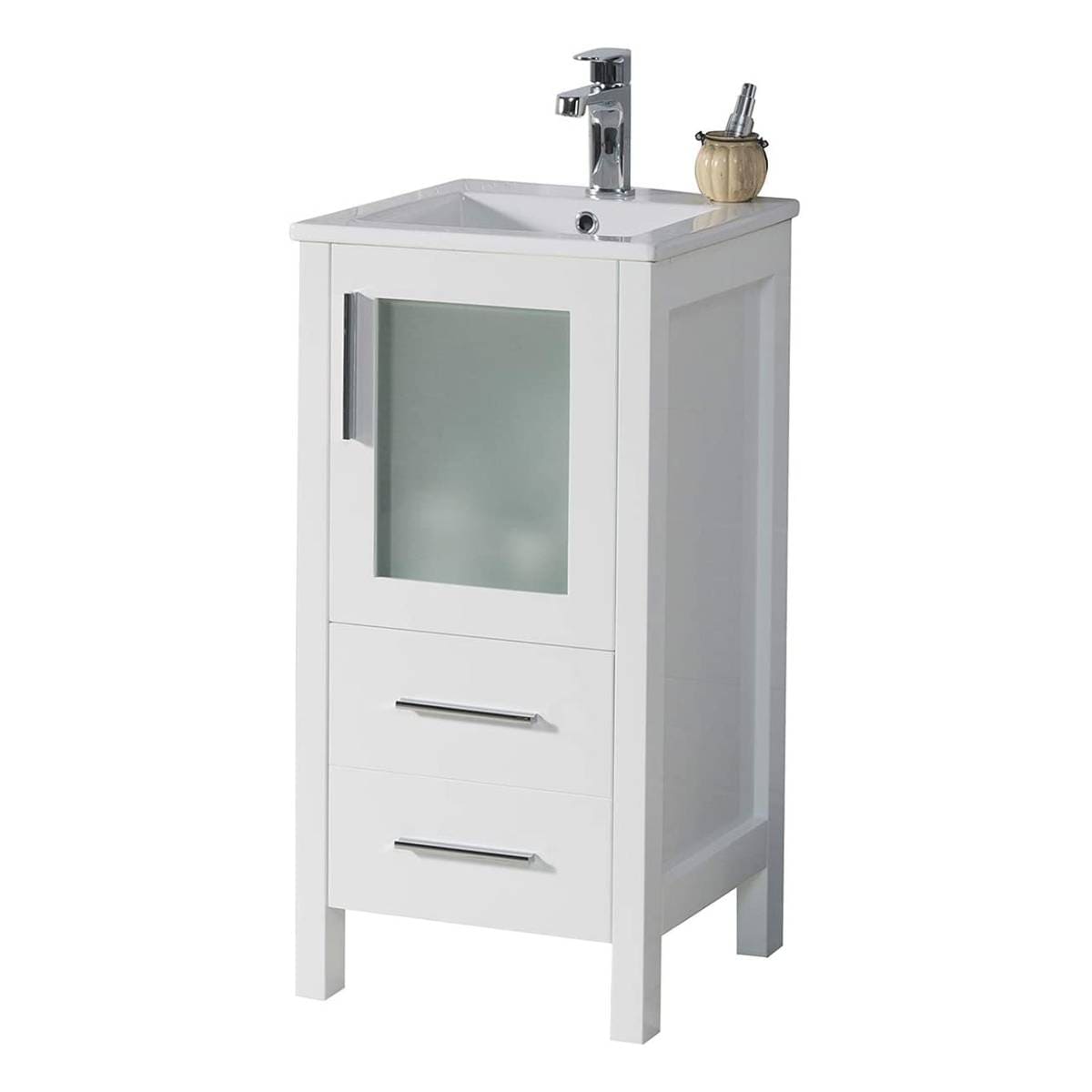 Sydney - 16 Inch Vanity with Ceramic Sink - White - Molaix842708117761Sydney001 18 01 C