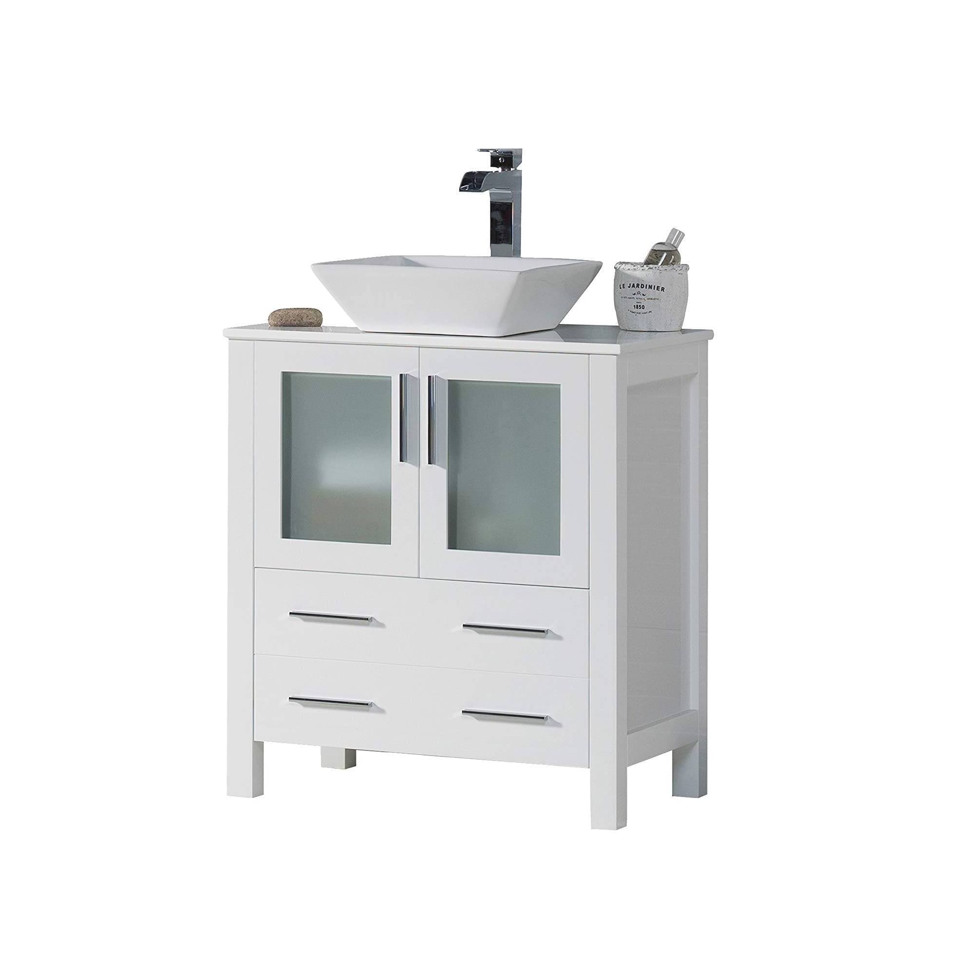 Sydney - 30 Inch Vanity with Ceramic Vessel Sink - White - Molaix842708124400Sydney001 30 01 V