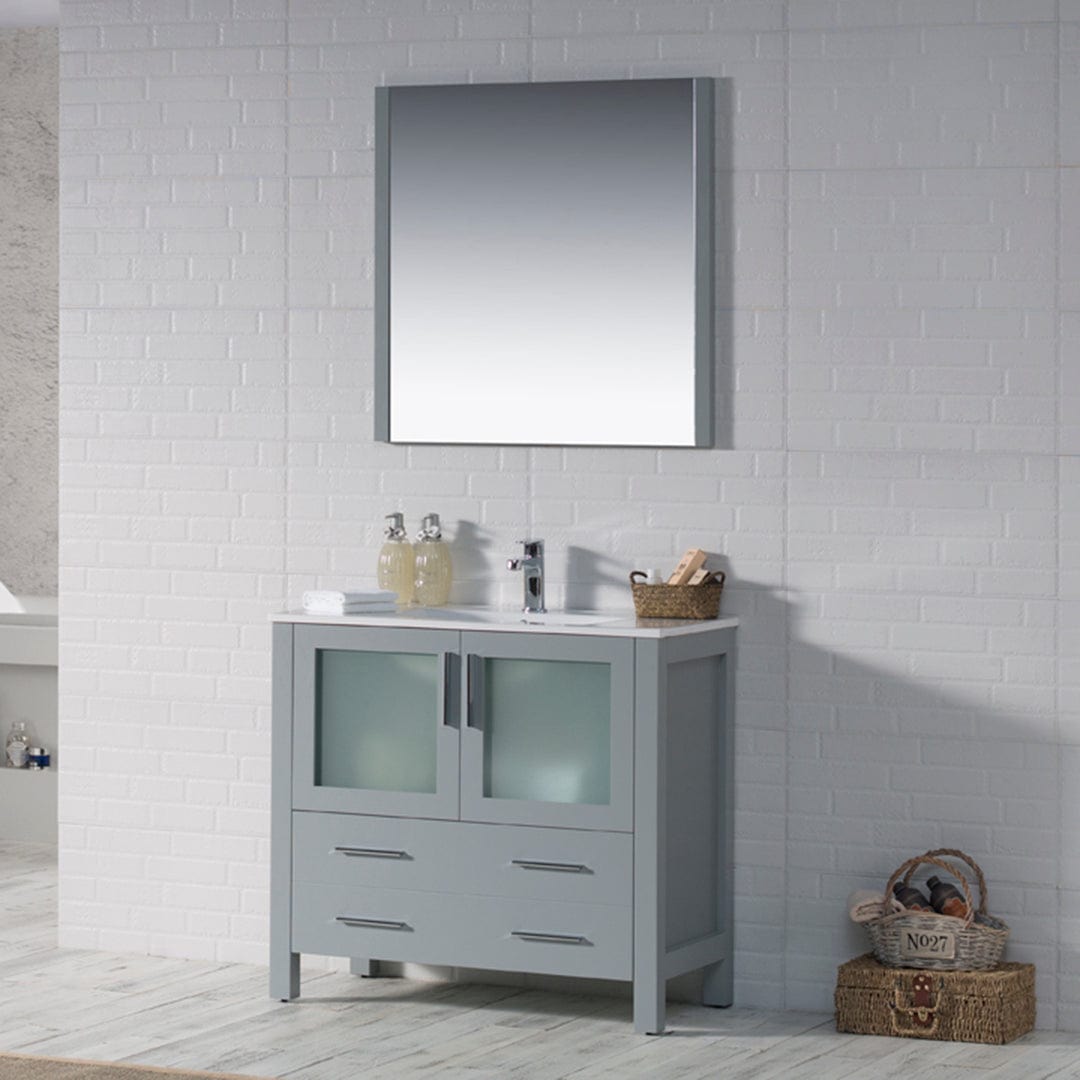 Sydney - 36 Inch Vanity Base Only - Metal Grey - Molaix842708103214SydneyV8001 36 15
