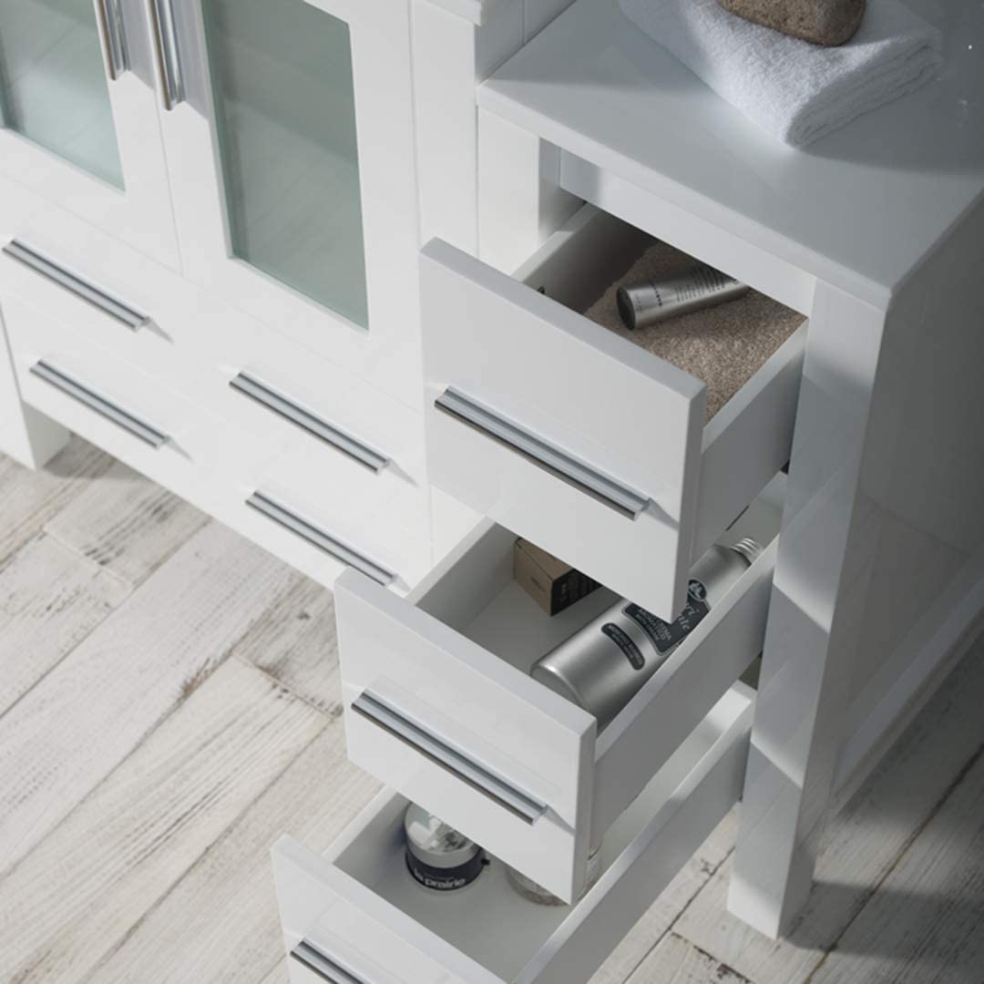 Sydney - 36 Inch Vanity with Ceramic Vessel Sink & Side Cabinet - White - Molaix842708124592Sydney001 36S 01 V