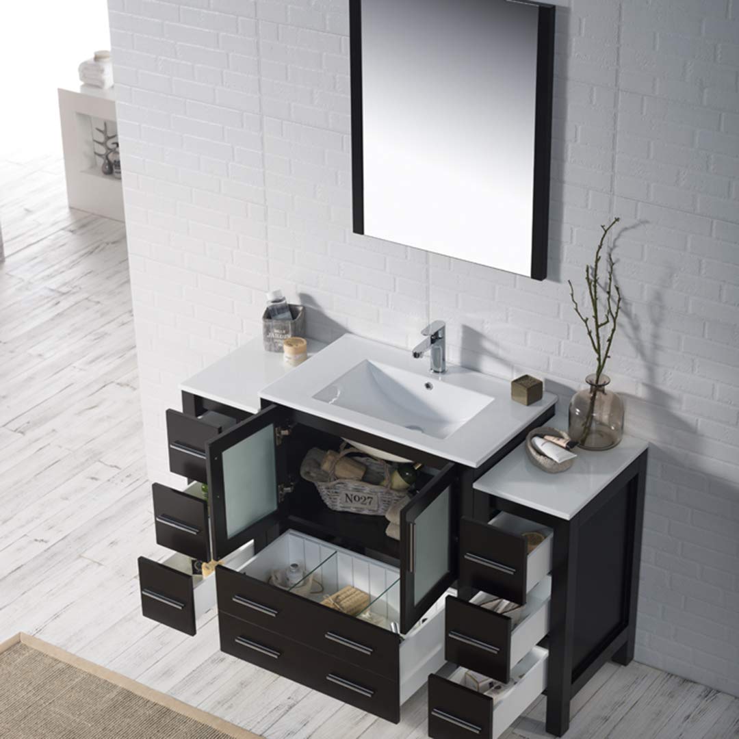 Sydney - 54 Inch Vanity with Ceramic Sink - Espresso - Molaix842708118096Sydney001 54 02 C