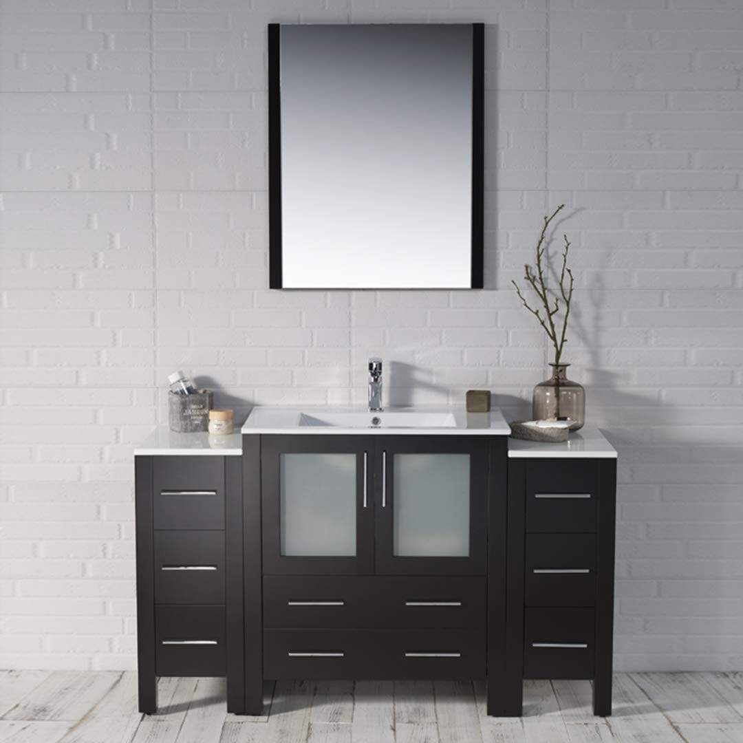 Sydney - 54 Inch Vanity with Ceramic Sink & Mirror - Espresso - Molaix842708124899Sydney001 54 02 C M