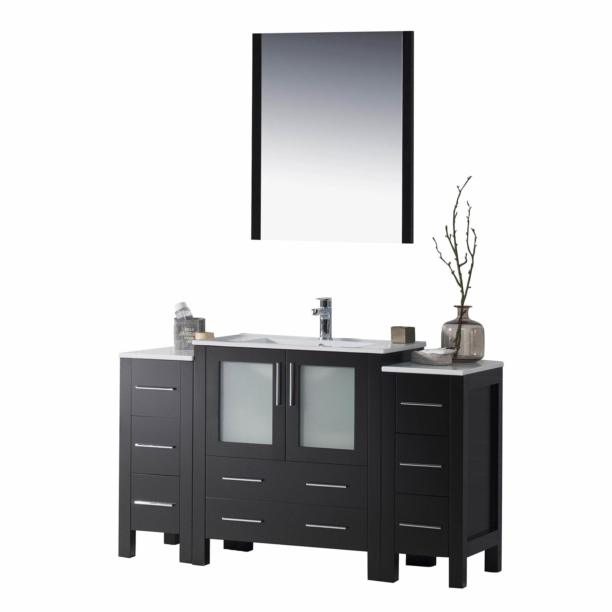 Sydney - 54 Inch Vanity with Ceramic Sink & Mirror - Espresso - Molaix842708124899Sydney001 54 02 C M