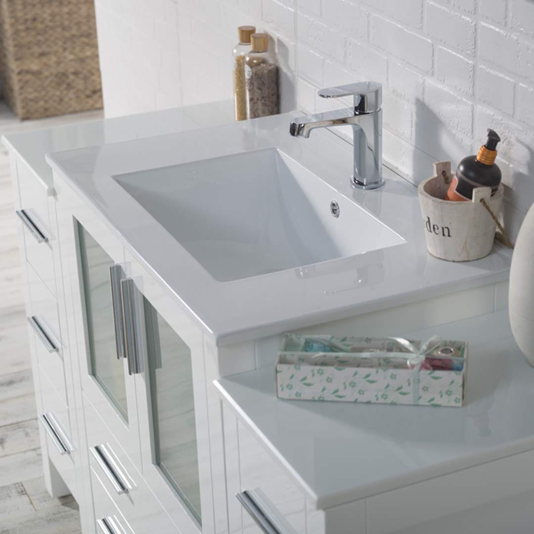 Sydney - 54 Inch Vanity with Ceramic Sink - White - Molaix842708118089Sydney001 54 01 C