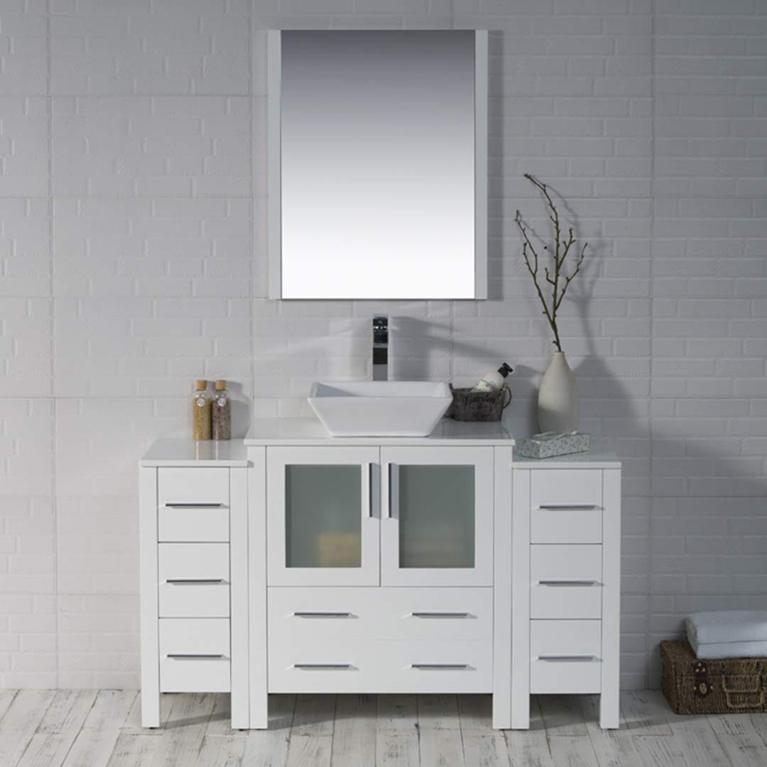 Sydney - 54 Inch Vanity with Ceramic Vessel Sink - White - Molaix842708124868Sydney001 54 01 V