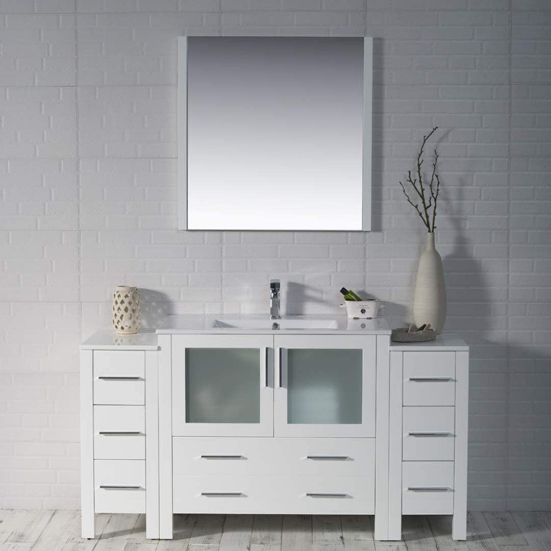 Sydney - 60 Inch Vanity with Ceramic Sink - White - Molaix842708125124Sydney001 60S2 01 C