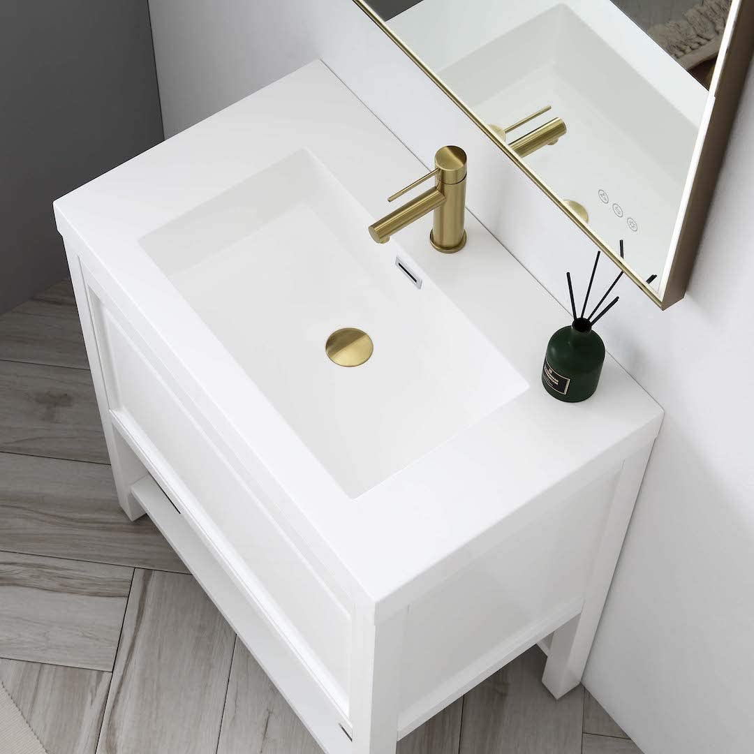Vienna - 30 Inch Vanity with Acrylic Sink - White - Molaix842708122888Vienna021 30 01 A