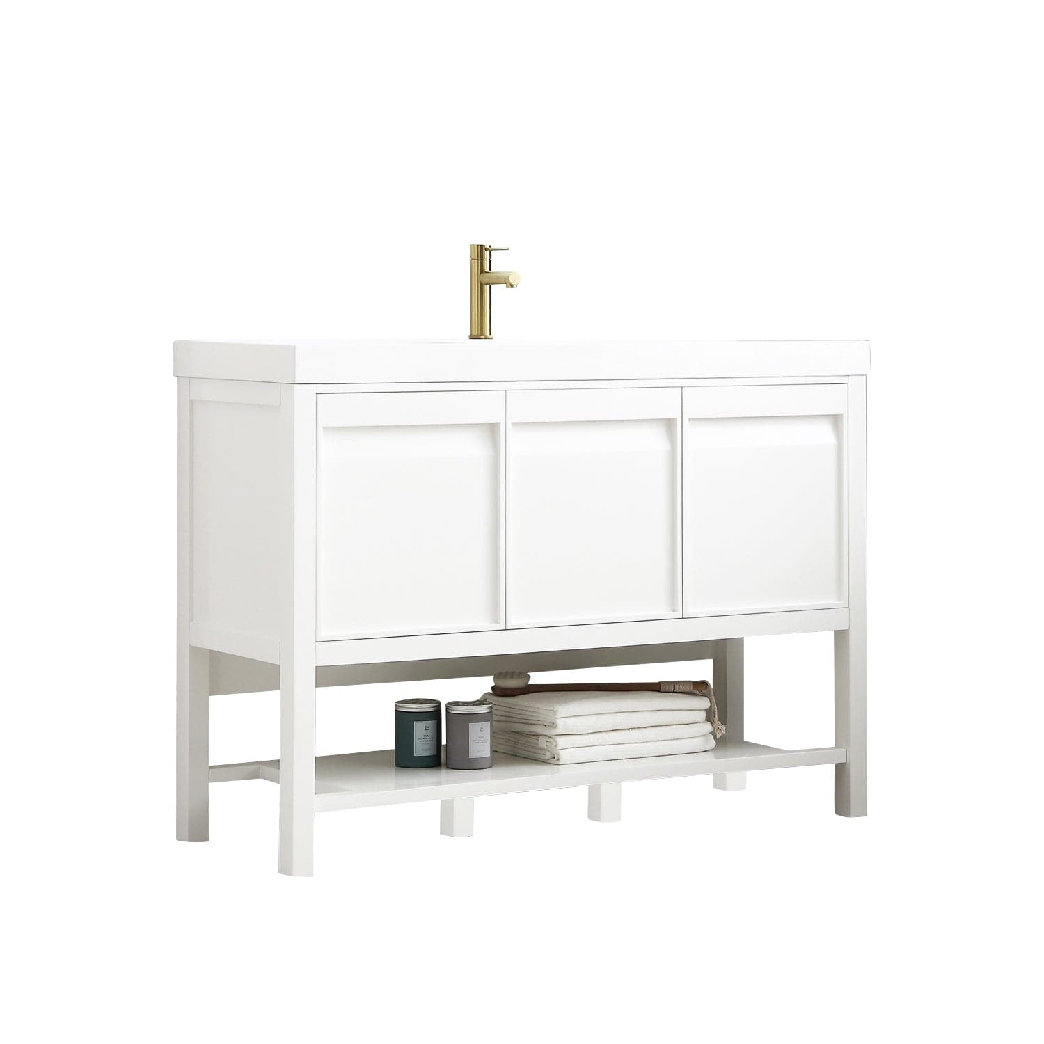 Vienna - 48 Inch Vanity with Acrylic Single Sink - White - Molaix842708122963Vienna021 48 01S A