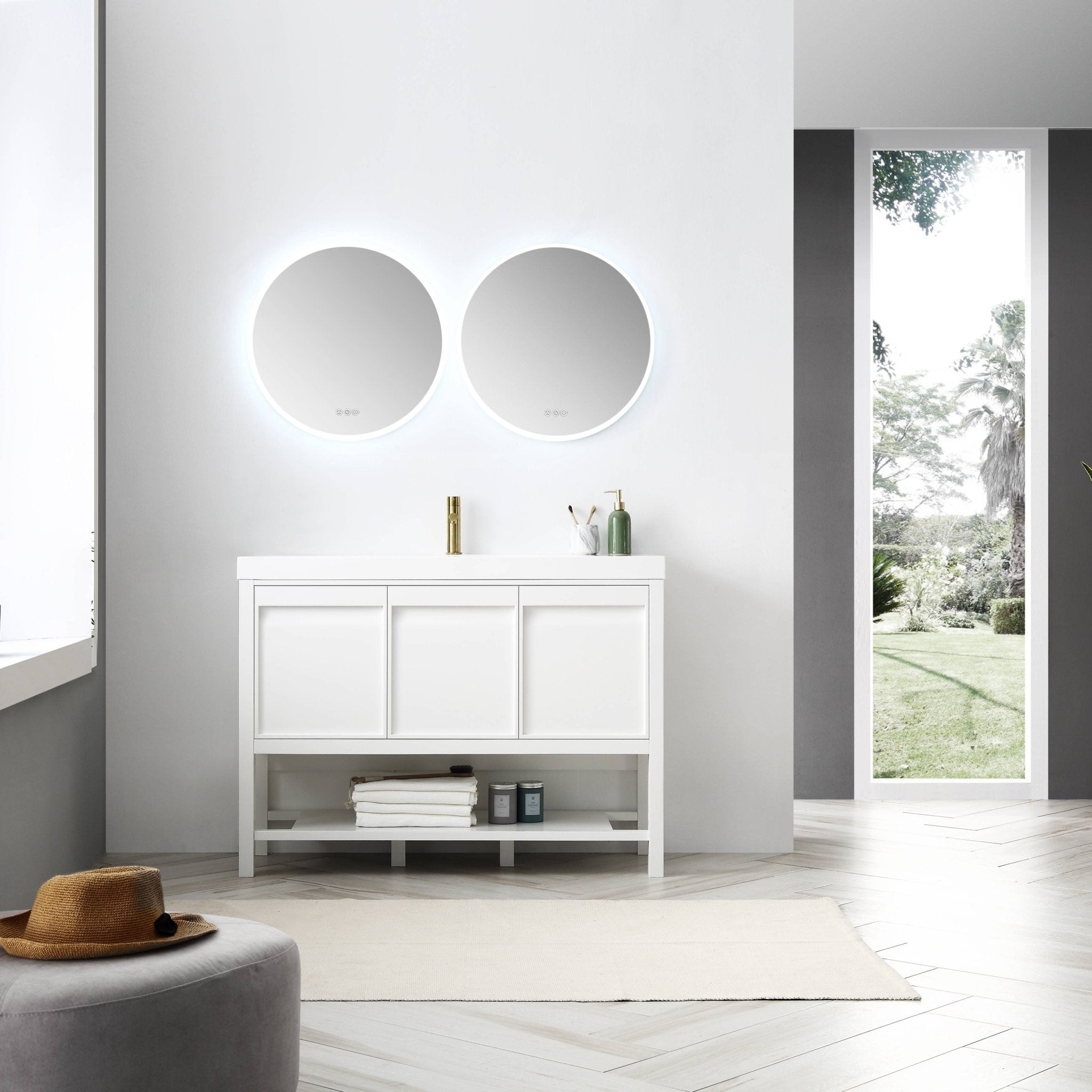 Vienna - 48 Inch Vanity with Acrylic Single Sink - White - Molaix842708122963Vienna021 48 01S A