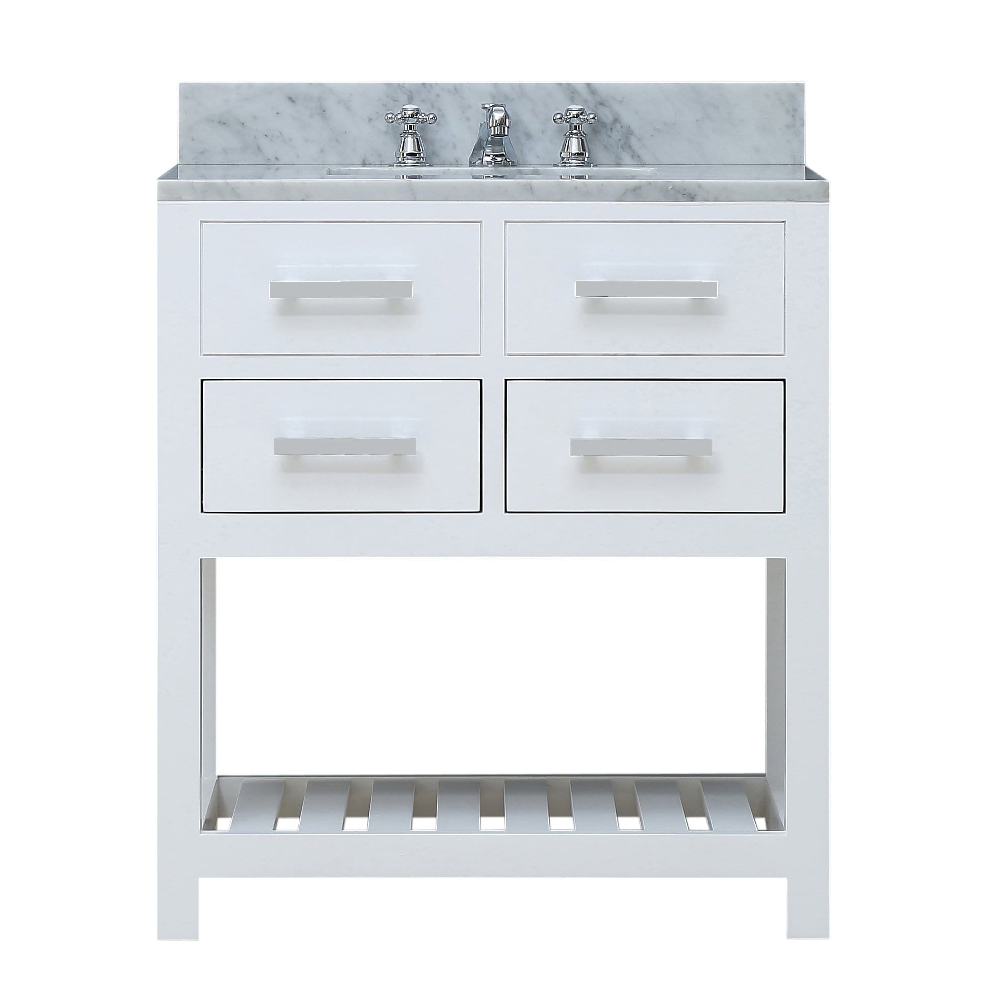Water Creation 30 Inch Pure White Single Sink Bathroom Vanity With Faucet From The Madalyn Collection - Molaix700621683575Bathroom vanityMA30CW01PW-000BX0901