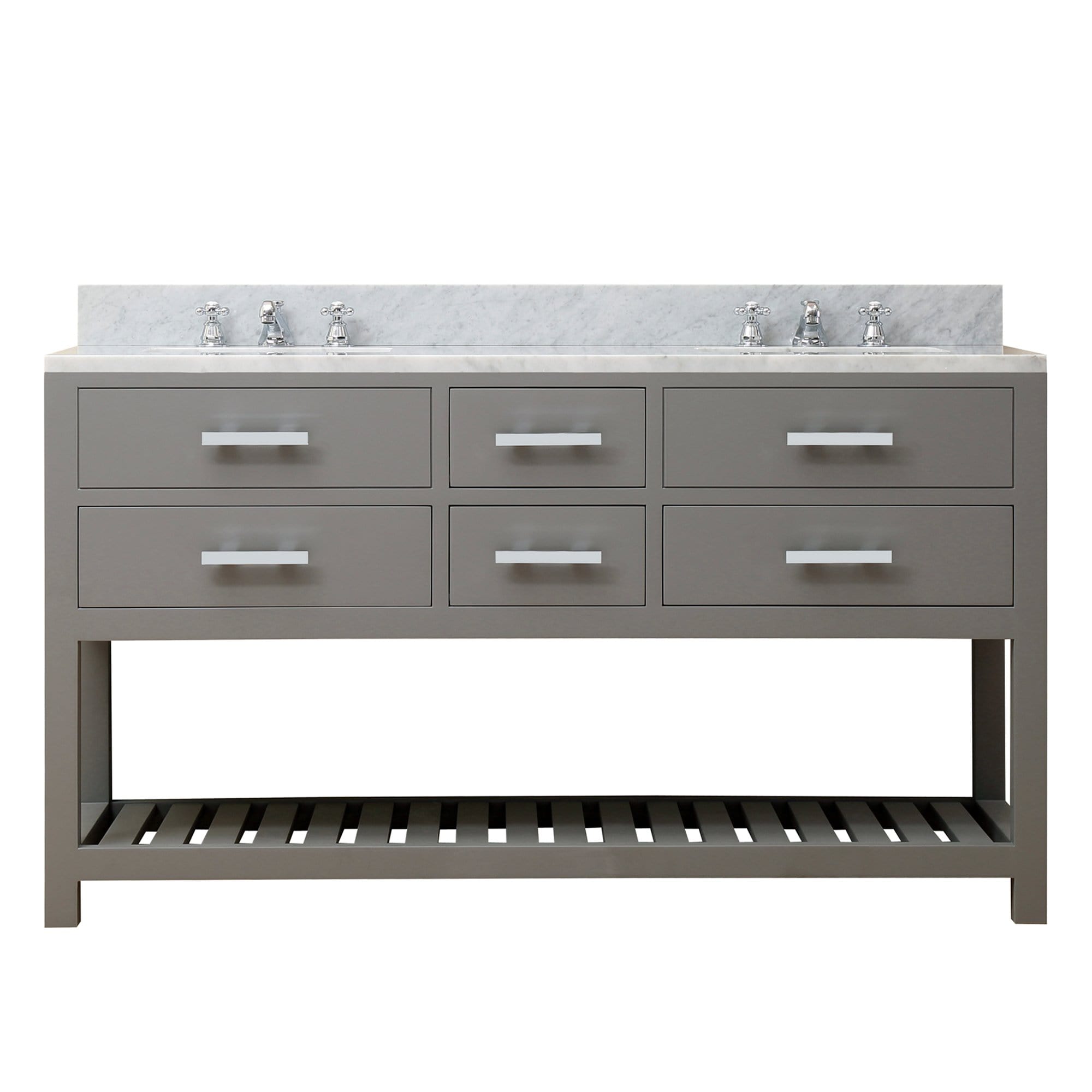 Water Creation 60 Inch Cashmere Grey Double Sink Bathroom Vanity With Faucet From The Madalyn Collection - Molaix700621683254Bathroom vanityMA60CW01CG-000BX0901