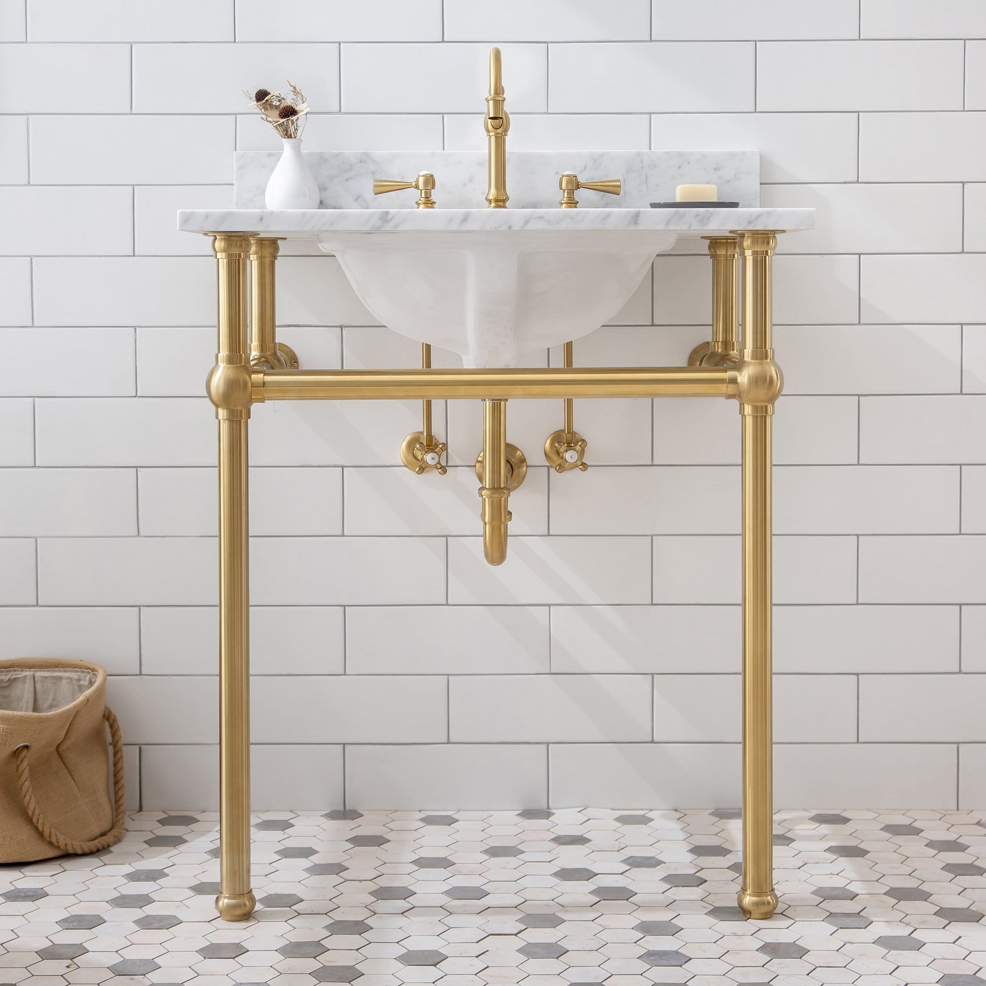 Water Creation Embassy 30 Inch Wide Single Wash Stand Only in Satin Gold Finish - Molaix732030757646Wash StandEB30A-0600